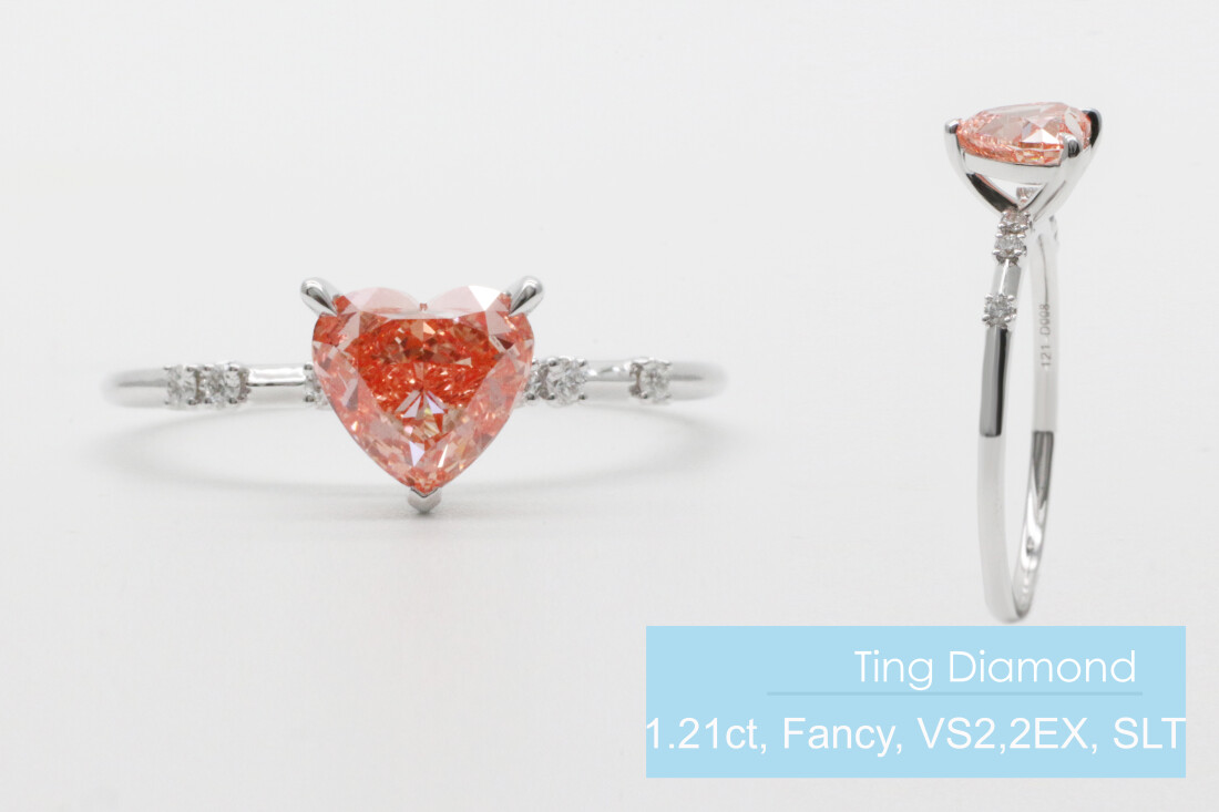 Side-stone 6-prong Parallel 18K White Diamond Ring｜Engagement Ring Setting